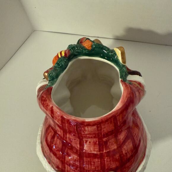 FITZ & FLOYD Saint Nicholas Christmas holiday ceramic cookie jar 10 in - Picture 5 of 8